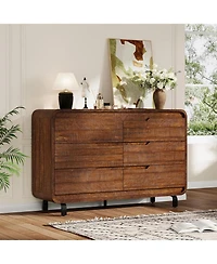 Gaomon 6-Drawer Dresser, 47 Wide Modern Wooden Storage Chest for Living Room, Hallway