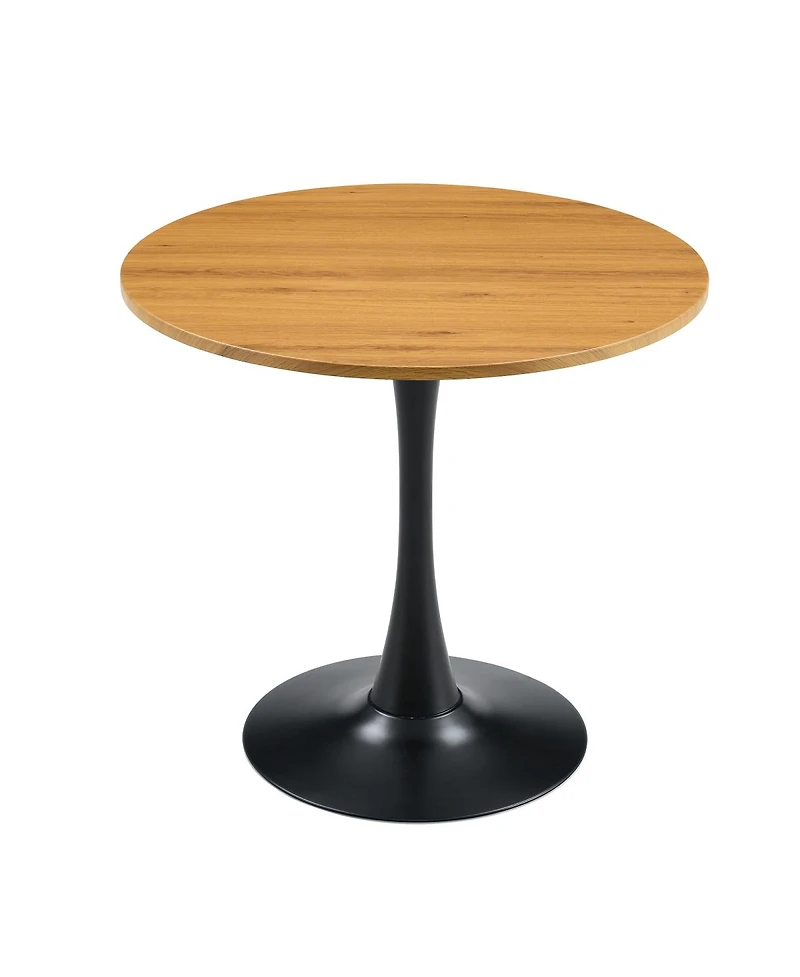 Streamdale Furniture Round Dining Table, 31.5" Tulip Bistro Table with Metal Pedestal (Faux Wood)