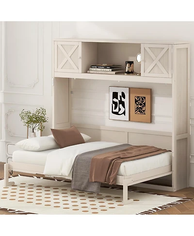 Streamdale Furniture Queen Size Murphy Bed with Storage Cabinets