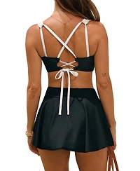 Cupshe Women's Moderate Coverage Cross- Bikini Set