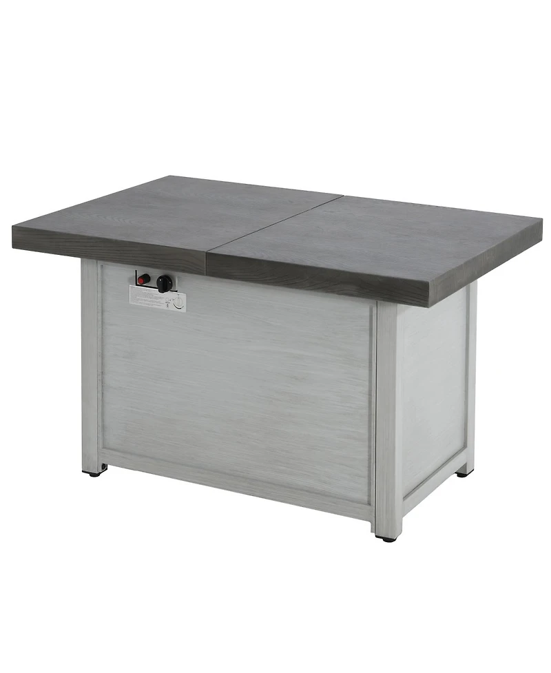 Streamdale Furniture Extendable Rectangle Aluminum Alloy Fire Pit Table, 50,000BTU