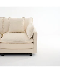 Streamdale Furniture 3-Seat Storage Ottoman Sectional Couch, L-Shaped Bench with Footrest