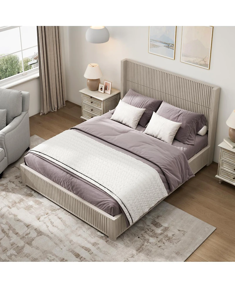 Streamdale Furniture Solid Wood Platform Bed Frame, No Box Spring Needed