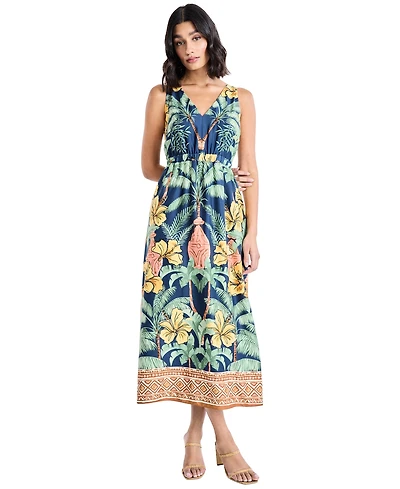 Maggy London Women's Sleeveless Printed Midi Dress