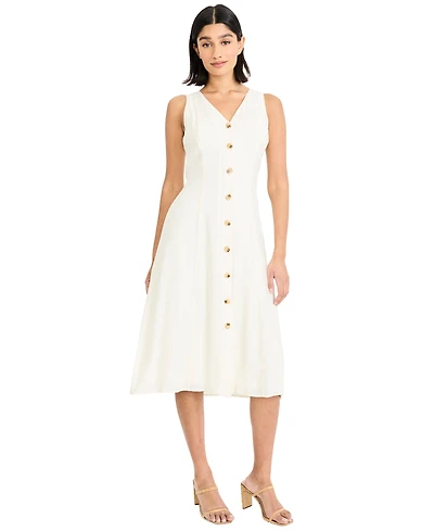 Maggy London Women's Sleeveless Flare Shirt Dress