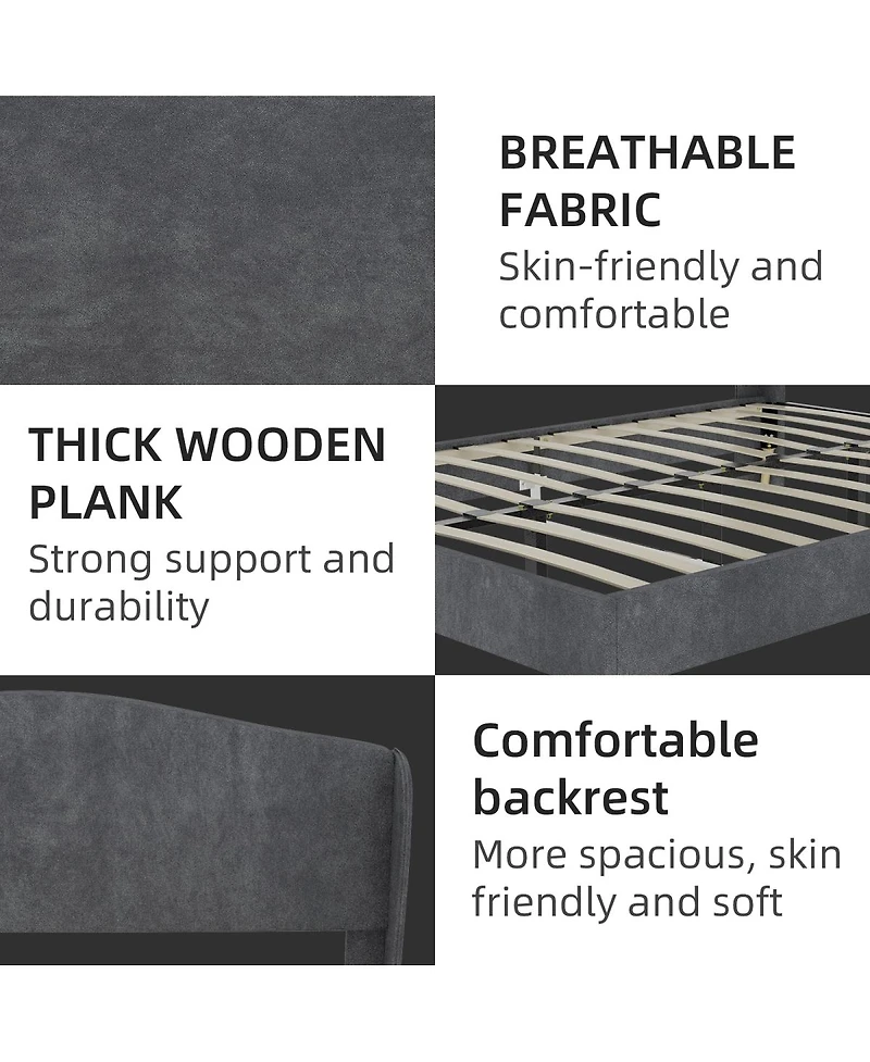 Streamdale Furniture Velvet Upholstered Queen Bed - Luxurious & Peaceful Master Bedroom Focus