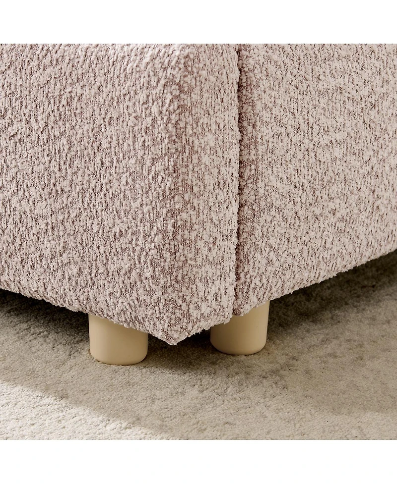 Streamdale Furniture Queen Size Upholstered Bed Frame, Modern Minimalist Curved Headboard