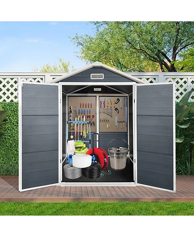 Streamdale Furniture 6ft x 6ft Plastic Outdoor Storage Shed with Lockable Door