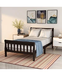 Streamdale Furniture Streamdale Wood Platform Bed Sleigh Bed Frame with Headboard/Footboard