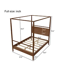 Streamdale Furniture Streamdale Solid Wood Canopy Bed Frame