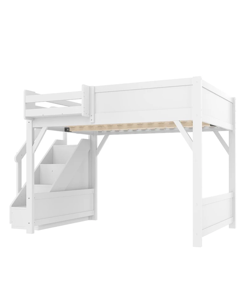 Streamdale Furniture Streamdale Loft Bed w/Wardrobe & Storage, Solid Wood