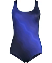 Lands' End Petite Tugless Low Leg One Piece Swimsuit