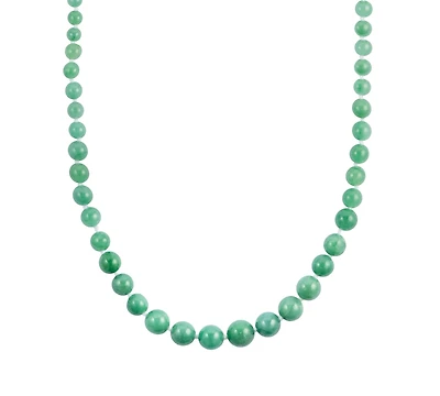 Macy's Green Jade (6-10mm) Graduated Necklace in Sterling Silver