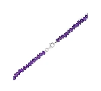 Macy's Amethyst (5mm) and Freshwater Pearl (9.5-10.5mm) Necklace in Sterling Silver
