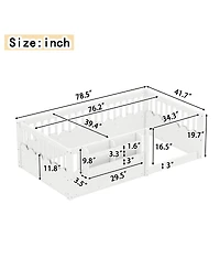 Streamdale Furniture Twin Floor Bed with Fence & Bookshelf