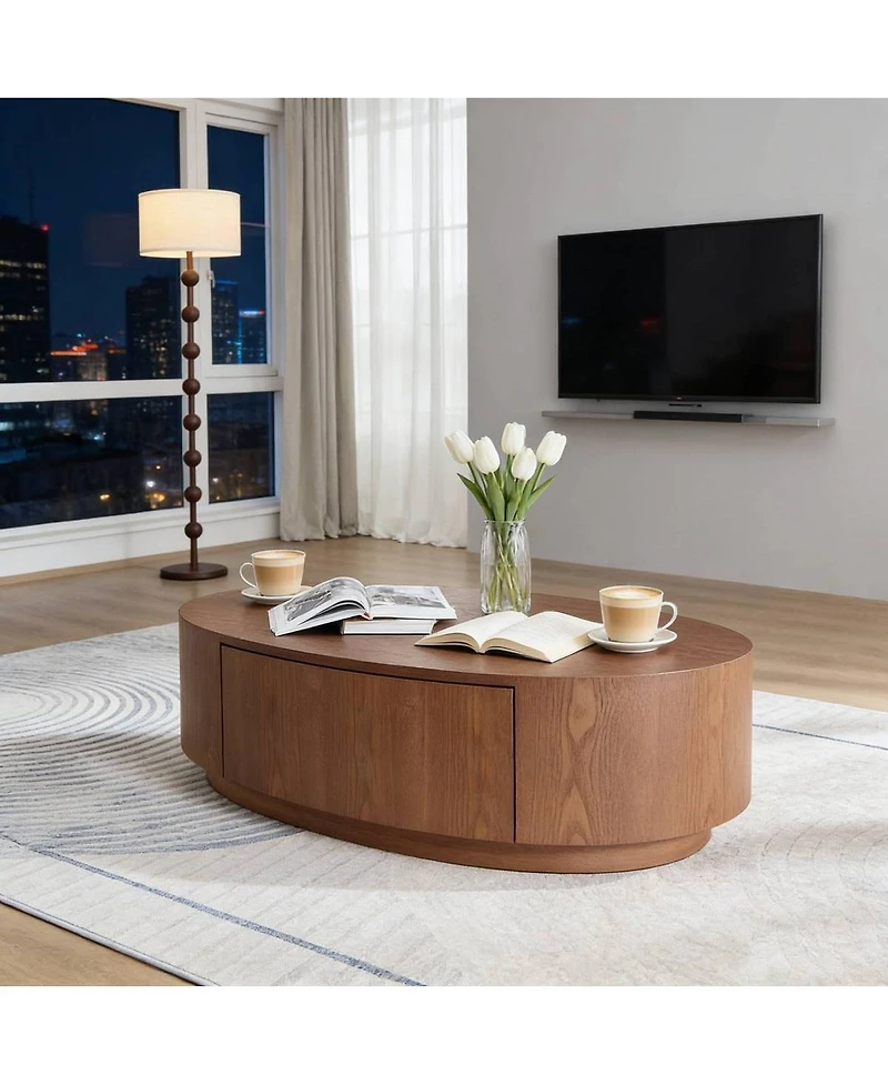 Streamdale Modern Luxury Oval Coffee Table, Elegant Living Room Accent Piece