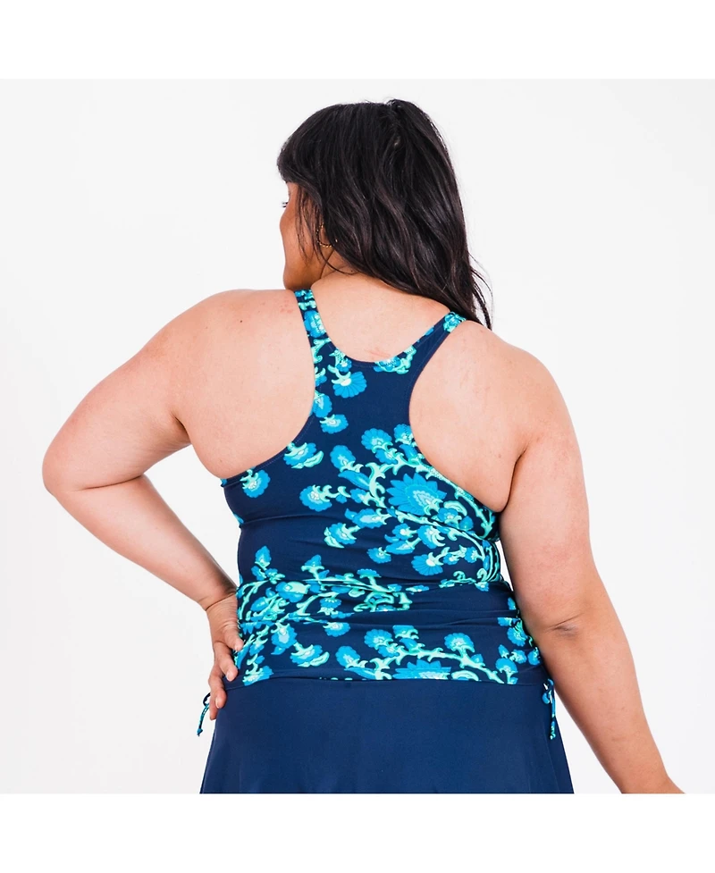 Calypsa Plus Maya Tankini Swim Top With Removable Cups and Shorts Set