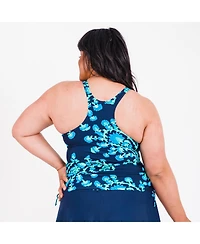 Calypsa Plus Maya Tankini Swim Top With Removable Cups and Shorts Set