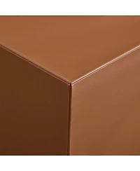 Streamdale Modern Brown Mdf Saddle Leather Table – Two Compact Sizes