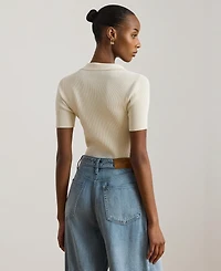 Lauren Ralph Women's Slim Fit Polo Collar Top