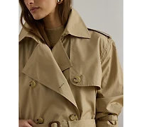 Lauren Ralph Women's Notch Lapel Long-Sleeve Trench Coat