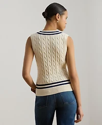 Lauren Ralph Women's Cable-Knit Cricket V-Neck Sweater Vest