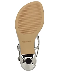 Calvin Klein Women's Portia T-Strap Flared Heel Dress Sandals