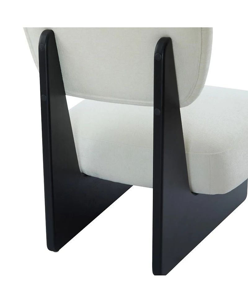 Streamdale Furniture Streamdale Set of 2 Modern Beige Lounge Chair with Polyester Upholstery & Wood Base