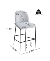 Streamdale Furniture Galen Indoor Metal Upholstered Barstool Fabric