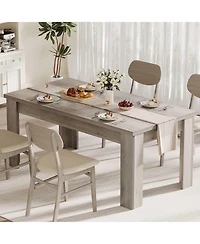 gaomon 63" Dining Table for 4-6 Farmhouse Dinner Kitchen Table for 4 with Large Tabletop Rectangular Wood Dining Room Table for Kitchen Easy Asse