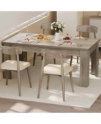 gaomon 63" Dining Table for 4-6 Farmhouse Dinner Kitchen Table for 4 with Large Tabletop Rectangular Wood Dining Room Table for Kitchen Easy Asse