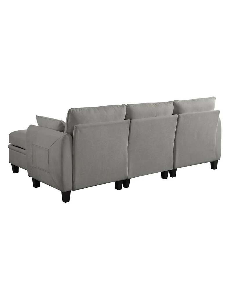 Streamdale Furniture 85" Chenille Modular Sectional Sofa with Storage Ottoman