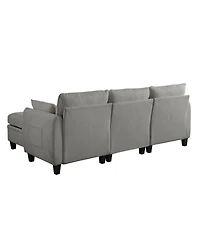Streamdale Furniture 85" Chenille Modular Sectional Sofa with Storage Ottoman