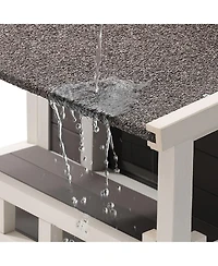 Aostirmotor 2-Story Insulated Cat House with Balcony, Weatherproof Wooden Shelter for Indoor & Outdoor Cats