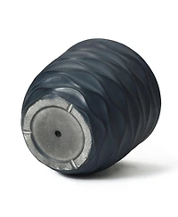 LuxenHome 17.4-Inch Round Waves MgO Planter