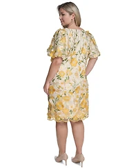Eliza J Plus Size Boat Neck Short-Sleeve Cocktail Dress