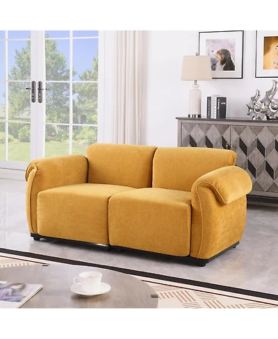 Streamdale Furniture 68.5" L Modular Chenille Sofa with Iron Frame