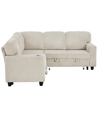 Streamdale Furniture L-Shaped Sectional Sofa Bed with Pull-Out Bed & Storage