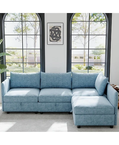 Streamdale Furniture Modular Sectional Sofa with Storage and Sleeper Functionality