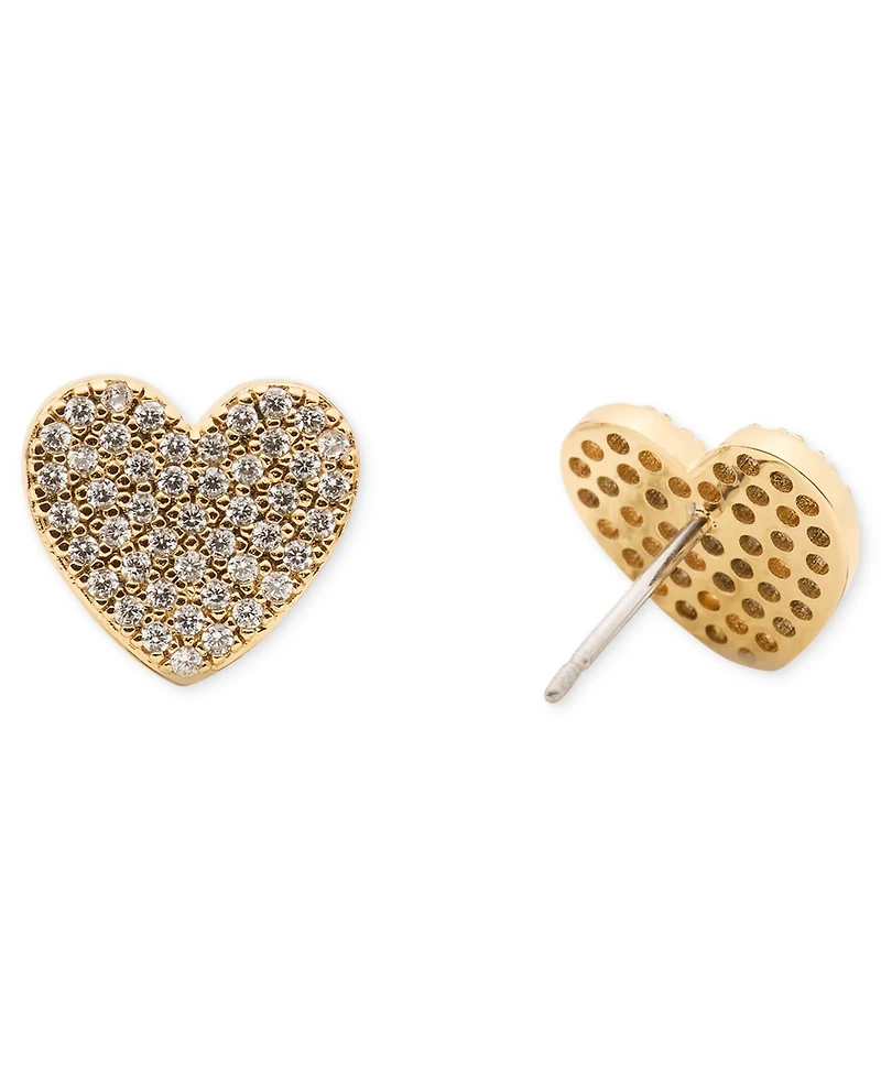 kate spade new york Cubic Zirconia Pave Heart Stud Earrings