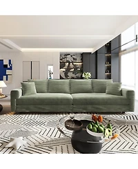 Streamdale Furniture Streamdale 102" Plush Corduroy 4-Seat Sofa, Modern Comfy Upholstered Cloud Couch