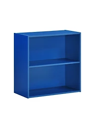 Kings Brand Furniture White Wood 2-Tier Shelf Bookcase Storage Organizer