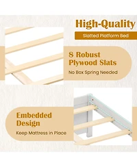 Sugift Queen Size Bed Frame with 2 Rolling Storage Drawers