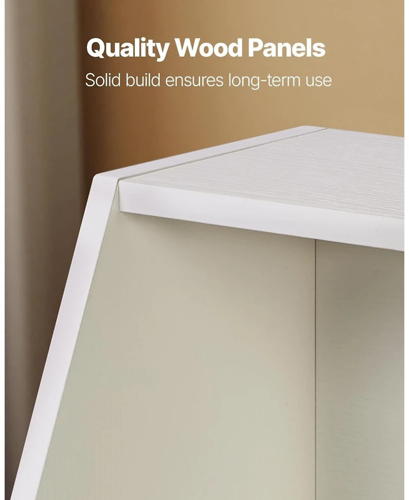 Rainsken Wooden Kids Bookshelf, Toy Storage Cabinet with 2 Mobile Drawers, Storage Organizer for Nursery, Living Room and Preschool