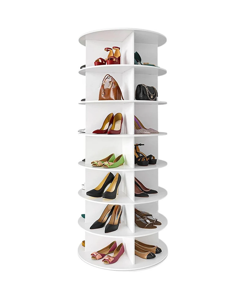 Rainsken Tier Rotating Shoe Rack Tower, Vertical Display Stand Round Carousel
