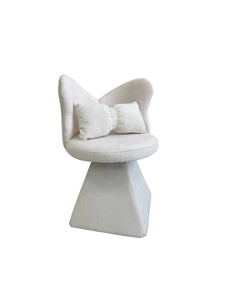 Streamdale Furniture Elegant Chenille Velvet Armless Accent Chair with 360° Rotation