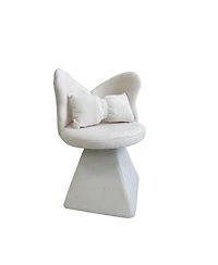 Streamdale Furniture Elegant Chenille Velvet Armless Accent Chair with 360° Rotation