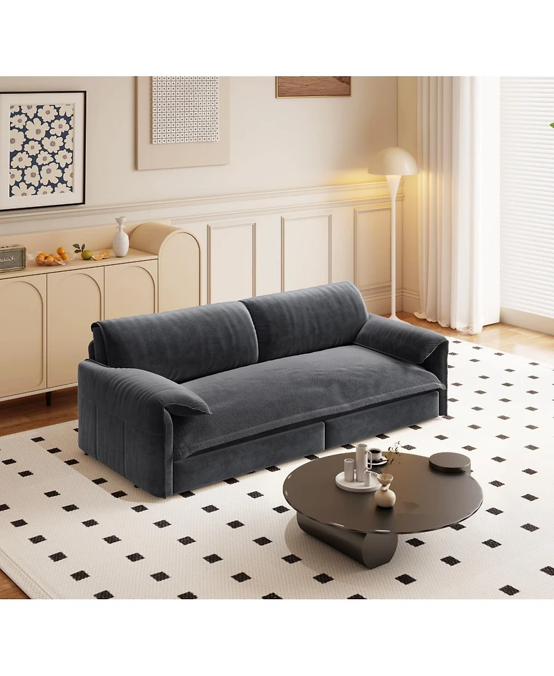 Streamdale Furniture 66" Queen Pull Out Sofa Bed with Storage, 3-in-1 Convertible Velvet Loveseat