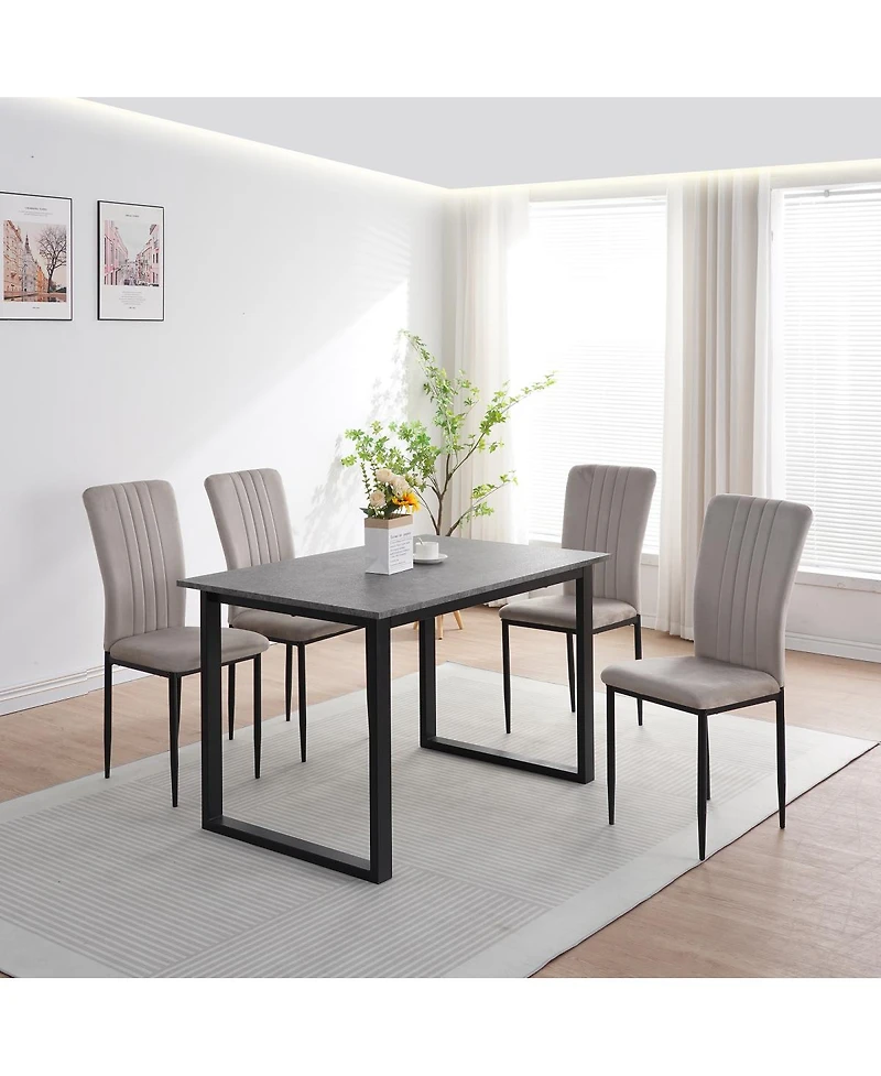 Streamdale Furniture Dining Chairs Set of 4 Modern Velvet Upholstered Chairs