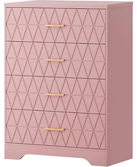 gaomon Tall 4 Drawer Dresser, Wooden Storage Chest with Metal Handles for Bedroom, Living Room